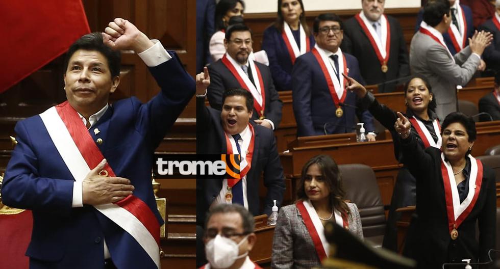 Pedro Castillo se retiró del Congreso en medio de gritos de los parlamentarios. Foto: Jorge Cerdán GEC