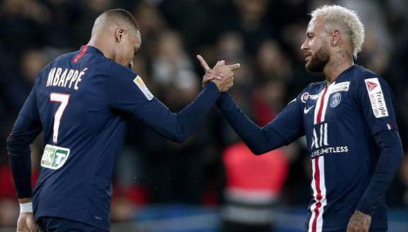 Kylian Mbappé y Neymar demuestran que se llevan muy bien en la interna de PSG. (Foto: Reuters)
