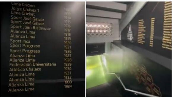 Alianza Lima aparece como campeón del 34 en el Estadio Nacional y Universitario responde. (Captura: Twitter)