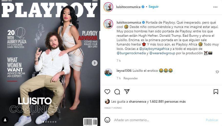 Luisito Comunica appears on the cover of Playboy smoking marijuana: “Since I was a child I have been a fan of the magazine”