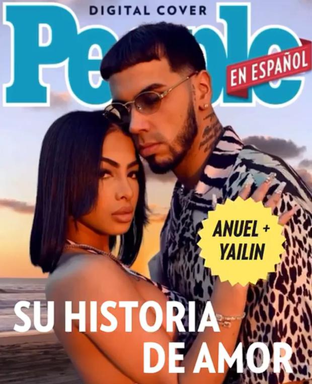 Anuel AA y Yailin La Más Viral en la portada de la revista estadounidense (Foto: People en español)