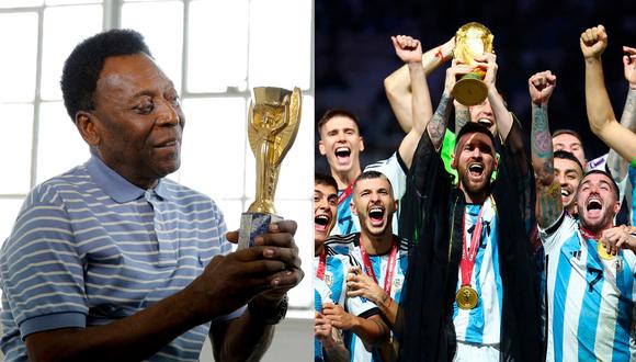 Pese a ganar el mundial de Qatar 2022, Lionel Messi aún sigue muy lejos de Pelé (Composición: Reuters)
