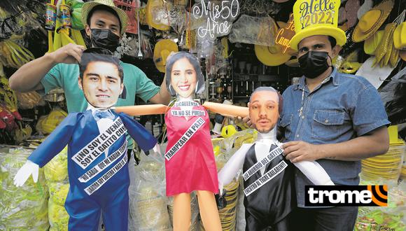 Comerciantes de Mesa Redonda arrasan con piñatas de Melissa Paredes y Rodrigo Cuba. Foto: Trome