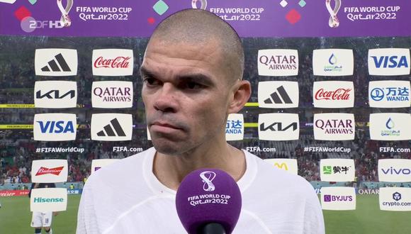 Pepe ve 'mano negra' en la eliminación de Portugal de Qatar 2022. Foto: Captura.
