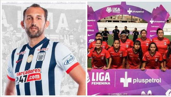 Hernán Barcos tuvo bonito gesto con jugadoras de Atlético Trujillo. (Foto: Alianza Lima / Liga Femenina)