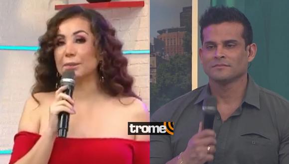 Christian Domínguez hace pesada broma y Janet Barboza pide rectificación en vivo.