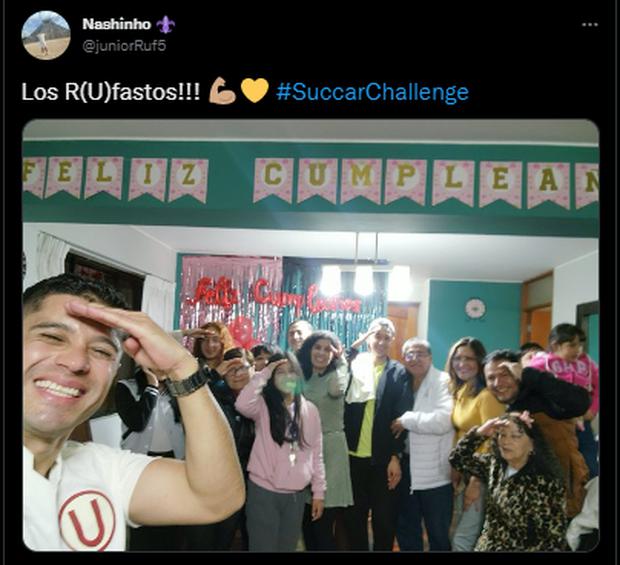 Hinchas merengues celebran triunfo de Universitario con el #SuccarChallengue