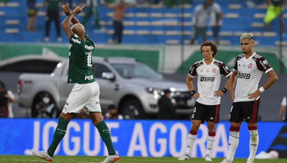 Deyverson puso el 2-1 de Palmeiras sobre Flamengo. Foto: Conmebol.