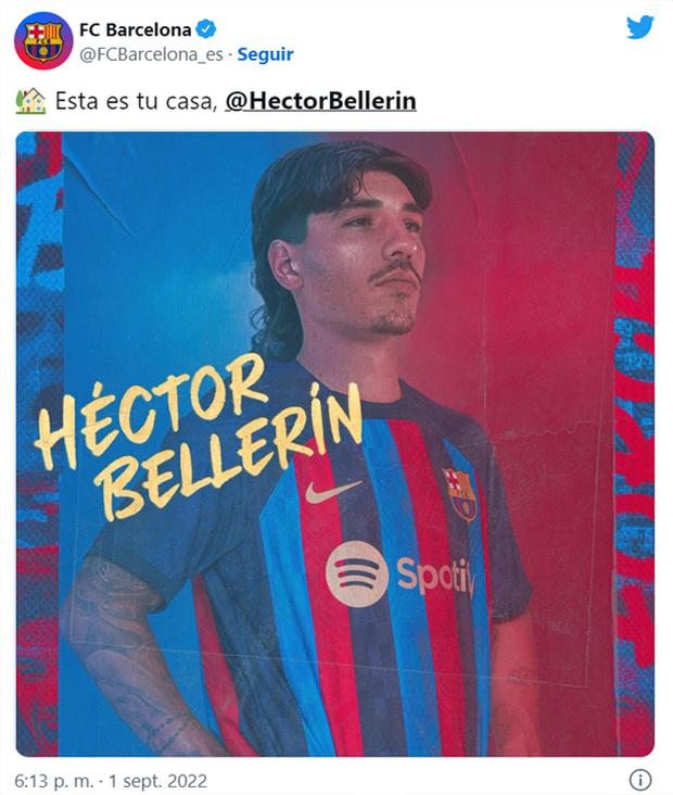 Héctor Bellerín regresa a Barcelona.