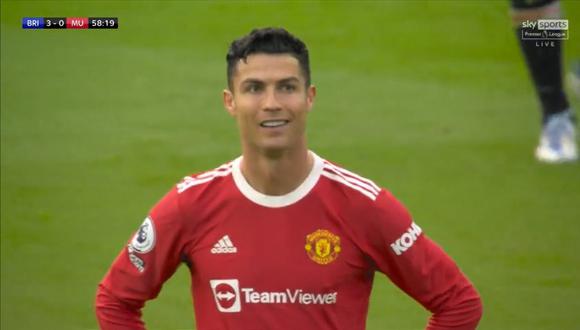Cristiano Ronaldo y su sorpresa tras la goleada de Brighton vs. Manchester United. (Foto: captura de pantalla - Sky Sports)
