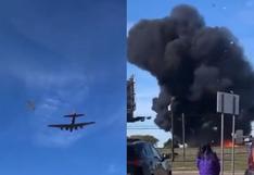 ¡Impactante! Dos aviones militares chocaron durante exhibición aérea en Dallas | VIDEO