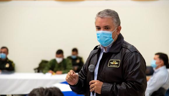 El presidente de Colombia, Iván Duque, aseguró que la orden de cinco días de arresto domiciliaria es "inconstitucional". (EFE/EPA/Nicolas Galeano/Presidencia Colombia).