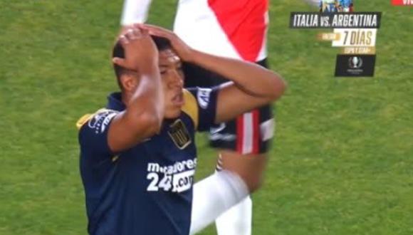 Jefferson Portales puso el descuento para Alianza Lima pero su gol fue anulado. Foto: Captura.