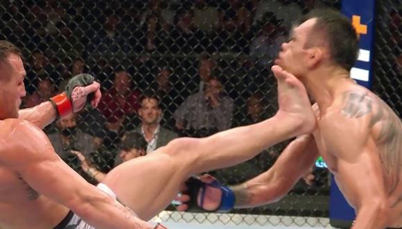 Michael Chandler propinó un KO a Tony Ferguson en una lucha por UFC. Foto: ESPN.