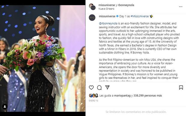 R’Bonney Gabriel fue elegida Miss Universo. (Foto: Instagram)