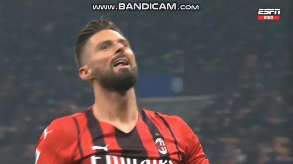 Olivier Giroud marcó el 2-1 del Inter vs. AC Milan por la Serie A. (Video: ESPN)