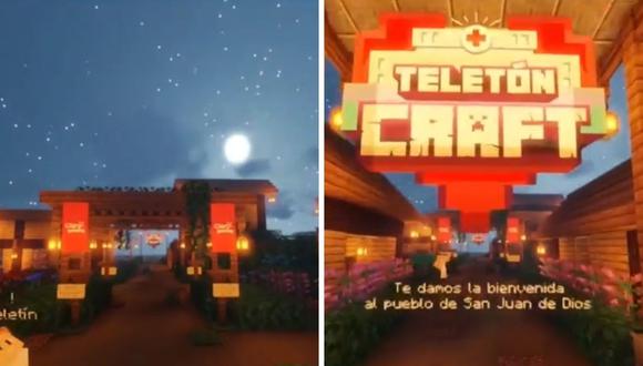 Teletón Craft 2021 inició en noviembre y diferentes gamers peruanos participan en la construcción de un hospital virtual.(Foto: Captura Facebook Teletón Perú)