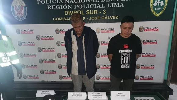 Pedro Pablo Ramos Cárdenas (31) y Carlos Anthony Portillo Gavilán (21), que serían de la banda ‘los despiadados de José Gálvez’, fueron atrapados. (foto: TROME)