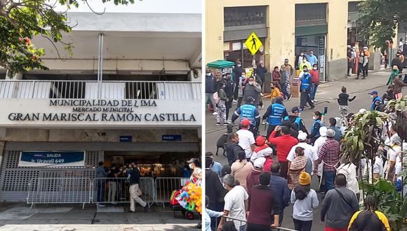Conflicto entre fiscalizadores de la Municipalidad de Lima y comerciantes del mercado 'Ramón Castilla'