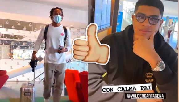André Carrillo no mostró mayor signos de su lesión en vuelo a Perú (Foto: @wildercartagena)