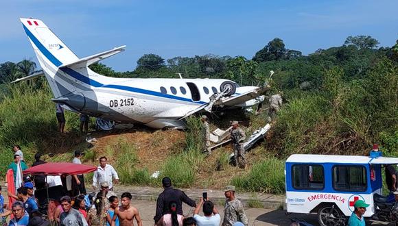 Avioneta de la empresa Saeta se despistó al intentar despegar y dejó un muerto y más de 10 heridos, en Loreto.  (Foto: @RadioTropical_)
