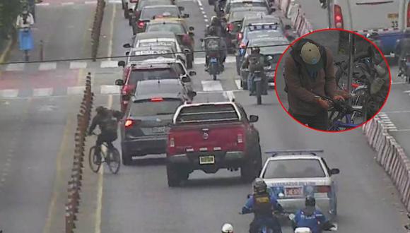 Ladrón fue intervenido tras llevarse bicicleta en Cercado de Lima.