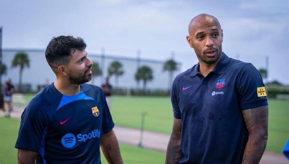 Thierry Henry y Sergio Agüero presentes en la práctica de Barcelona en Estados Unidos. (Foto: Barcelona)