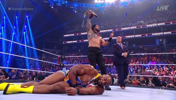 Roman Reigns derrotó a Big E en Survivor Series 2021. (Captura: WWE)